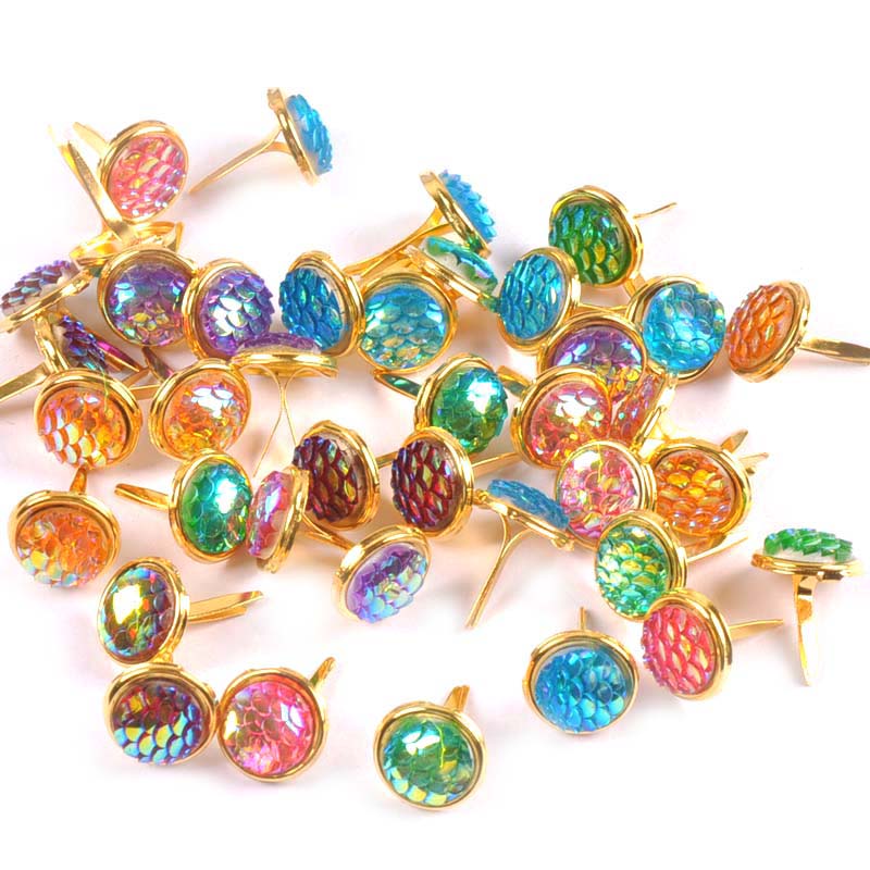 Embellishments For Scrapbooking - 13X13Mm 20 Viên Mix Squama Hoa
