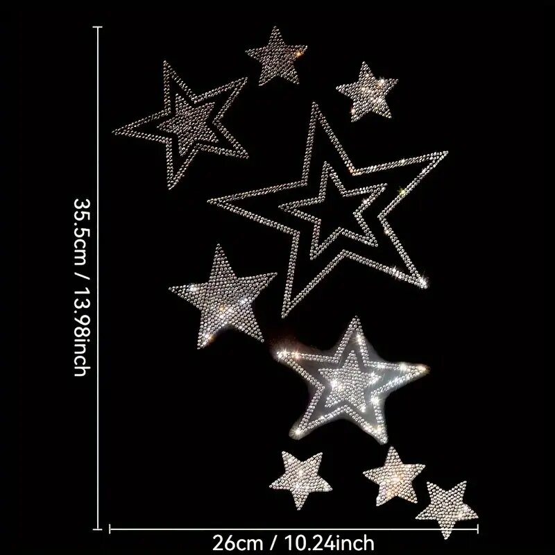 Hotfix Rhinestone Sheet - Shimmering rhinestone Hot stamping Letter Stars