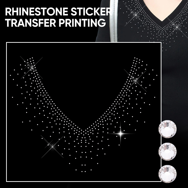 Hotfix Rhinestone Sheet - QIAO 1/2/4/6Pcs V-Neck Glitter Hot Fix