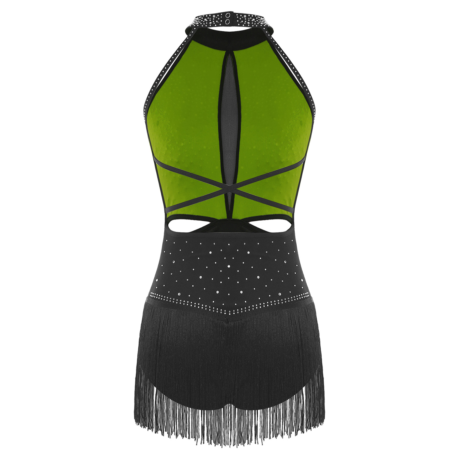 Women Dance Rhythmic Dresses S - đánh giá và giá Rhinestone Banding Trim