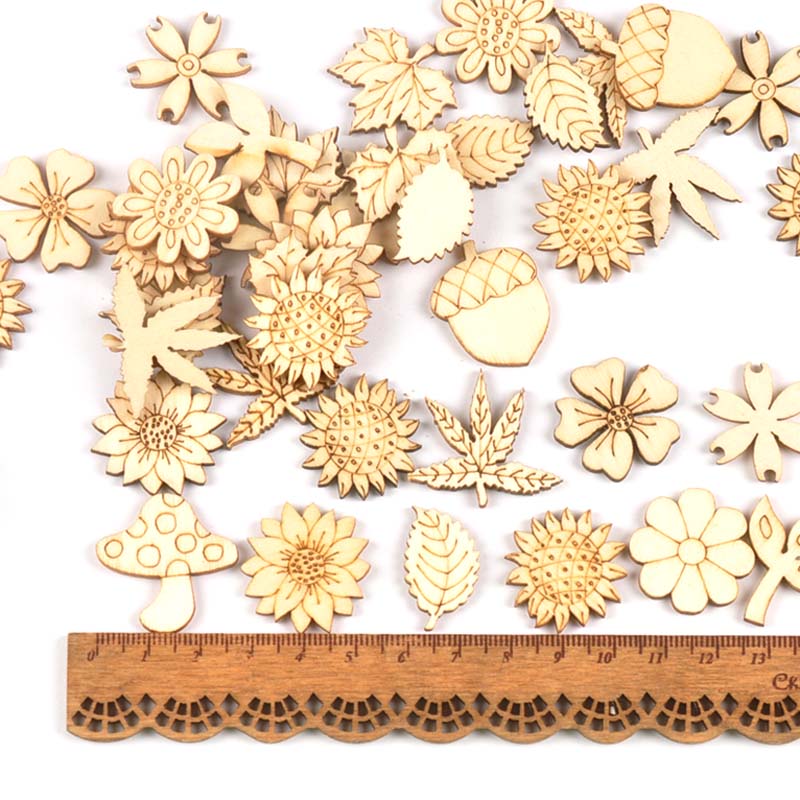 30Pcs 25-30mm Wood DIY Accesso - đánh giá và giá Embellishments For Scrapbooking