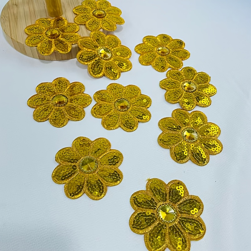 10Pcs Flower Sequined Applique - đánh giá và giá Applique Patch Flower
