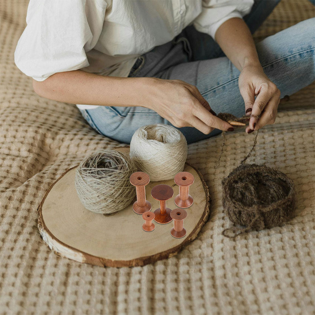 7Pcs Wooden Bobbins Set Space  - đánh giá và giá Embroidery Craft