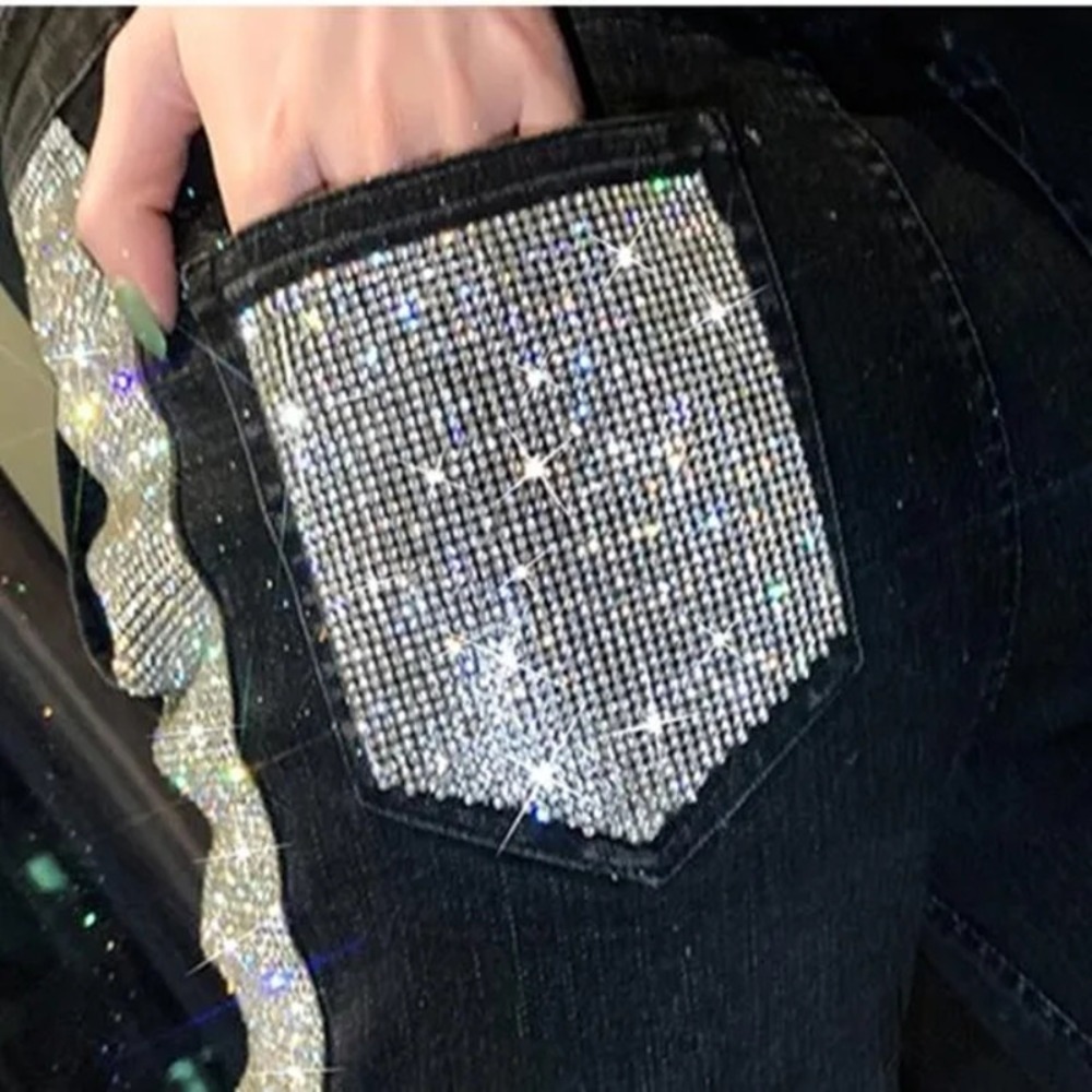Luxury Rhinestone Patches Jean - đánh giá và giá Hotfix Rhinestone Sheet