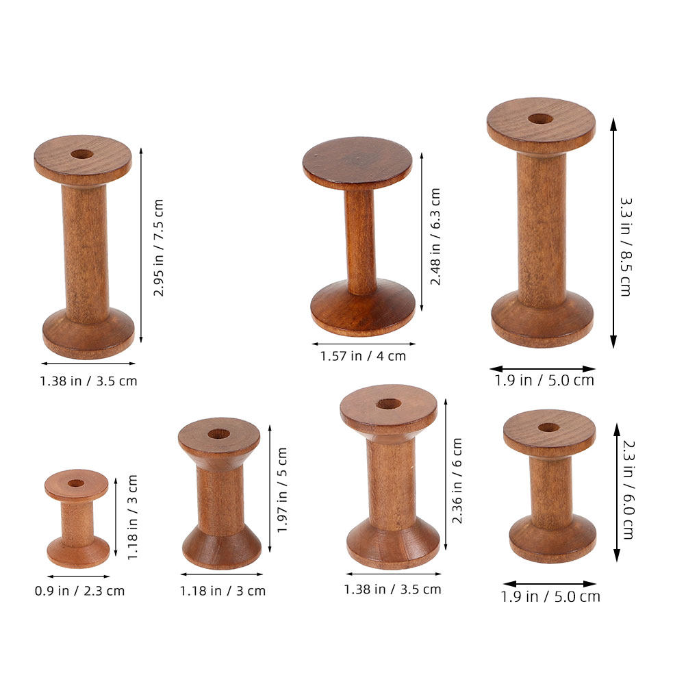 7Pcs Wooden Thread Spools Vint - đánh giá và giá Embroidery Craft